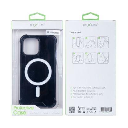 Bild von Rixus For iPhone 14 Pro Max Anti-Burst Case With Magsafe - Black