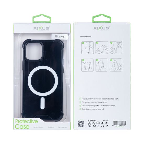 Bild von Rixus For iPhone 14 Pro Anti-Burst Case With Magsafe - Black