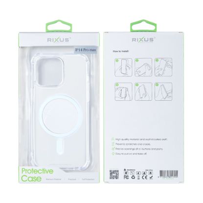 Bild von Rixus For iPhone 14 Pro Max Anti-Burst Case With Magsafe - Transparent