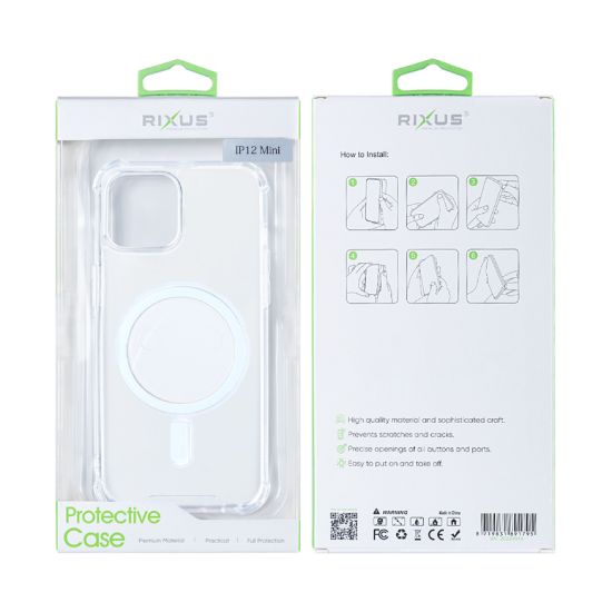 Bild von Rixus For iPhone 12 Mini Anti-Burst Case With Magsafe - Transparent