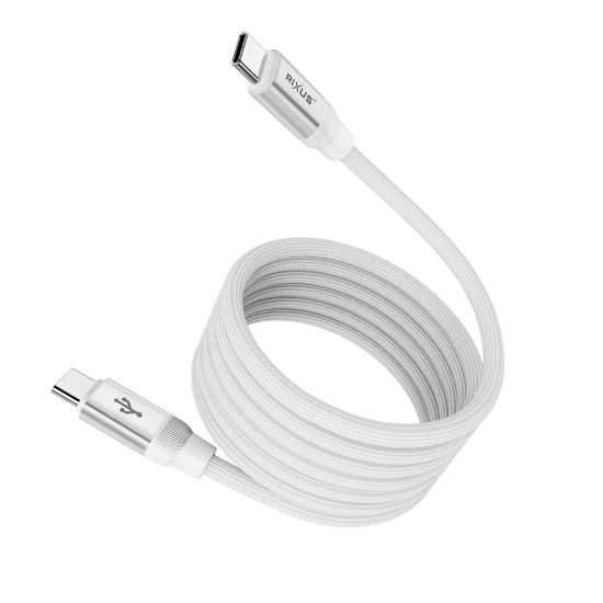 Bild von Rixus RXUC59C Magnetic Charging Cord USB-C To USB-C 100CM 60W White