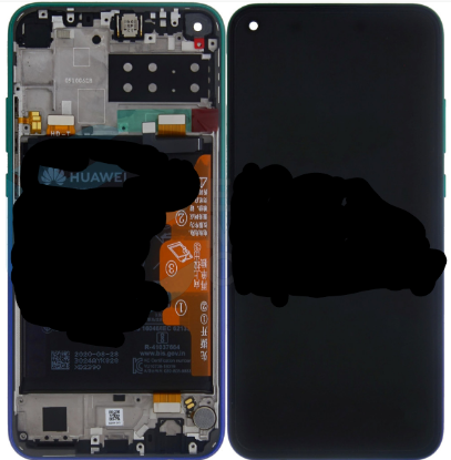 Bild von Huawei P40 Lite E 02353FMX (ART-L29) OEM Service Part Screen Incl. Battery - Aurora Blue