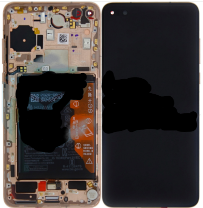 Bild von Huawei P40 (ANA-NX9) OEM Service Part Screen Incl. Battery (02353MFV) -  Blush Gold