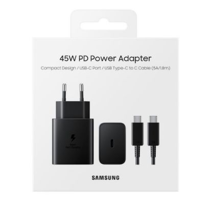 Bild von Samsung Super Fast Charger USB-C To USB-C Cable 180CM 45W EP-TA4510XBEGEU Black Service Pack