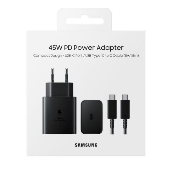 Bild von Samsung Super Fast Charger USB-C To USB-C Cable 180CM 45W EP-TA4510XBEGEU Black Service Pack