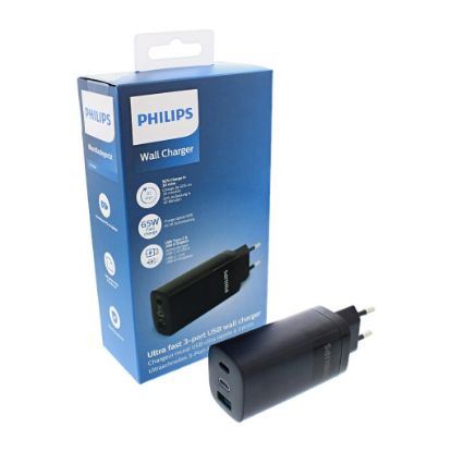 Bild von Philips Ultra Fast 3-Port Wall Charger 65W Black Original